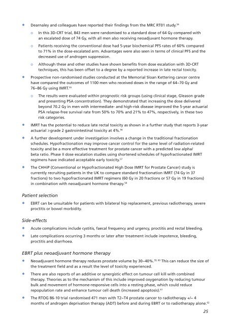 MDT (multi-disciplinary team) guidance for managing prostate cancer