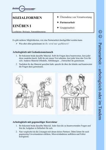 â Partnerarbeit â arbeitsgleich oder im Tandem