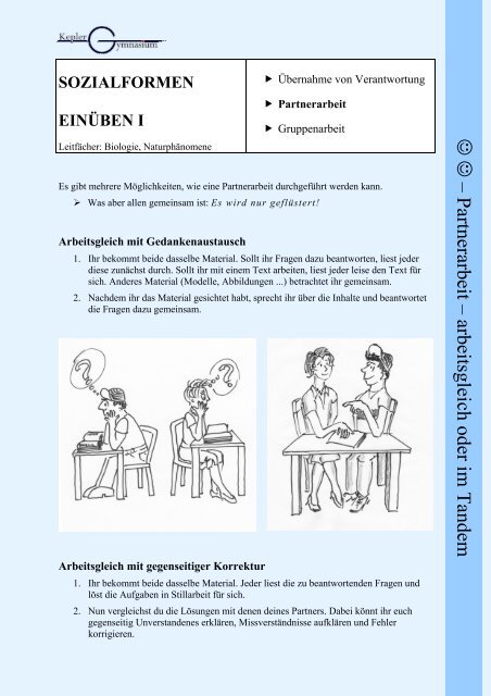 â Partnerarbeit â arbeitsgleich oder im Tandem