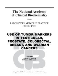 use of tumor markers in testicular, prostate, colorectal, breast, and ...