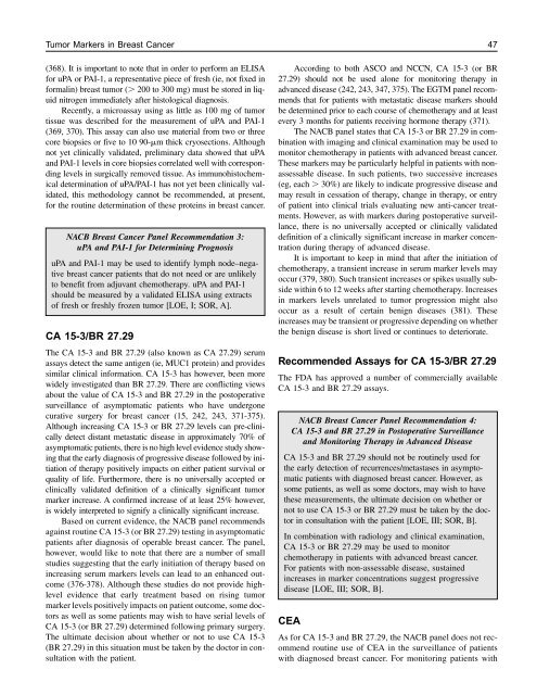 use of tumor markers in testicular, prostate, colorectal, breast, and ...