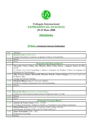 Colóquio Internacional EXPRESSÕES DA ... - Ponte Margem
