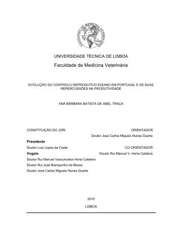 3. evolução do controlo reprodutivo equino em portugal e suas ...