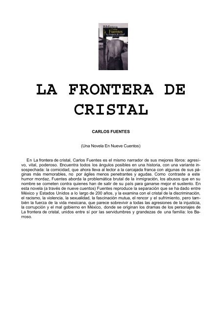 Carlos Fuentes La Frontera De Cristal Instituto Mar De Cortes