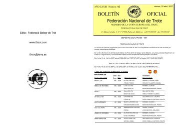 BOLETÍN OFICIAL - federacion balear de trote