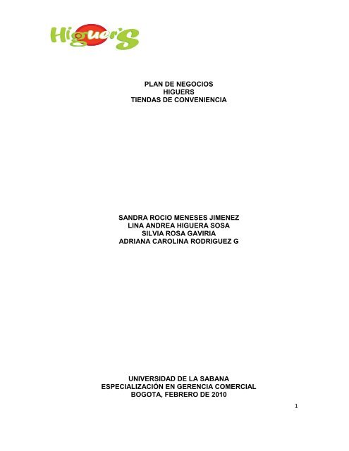 plan de negocios higuers tiendas de conveniencia sandra rocio ...