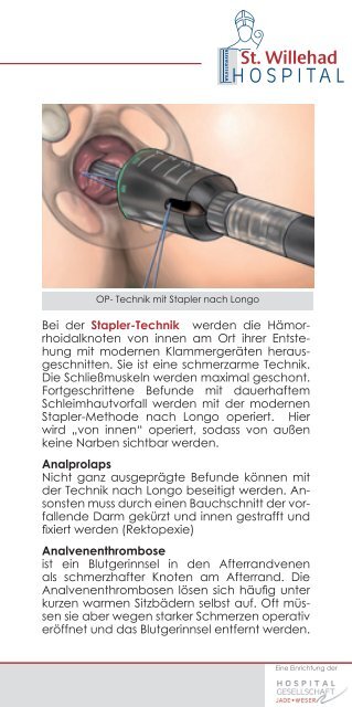 Proktologische (Enddarm) Erkrankungen Patienteninformation