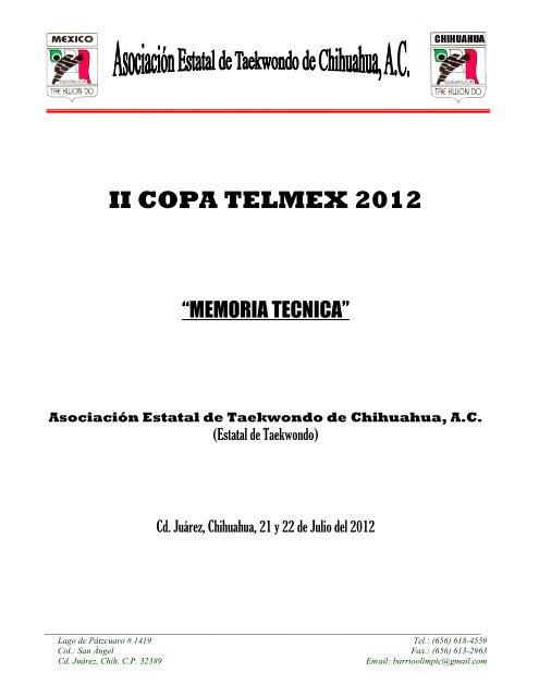 memoria tecnica de la ii copa telmex 2012