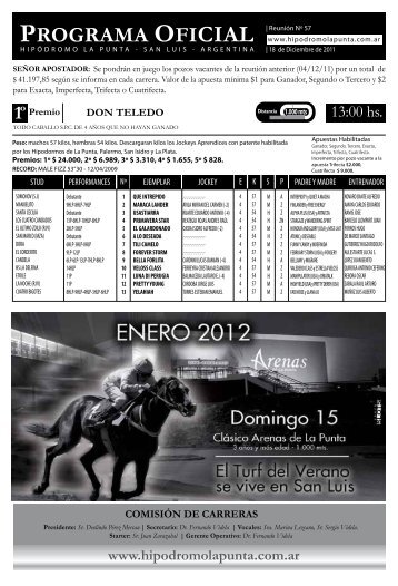 PROGRAMA OFICIAL - Hipodromo La Punta