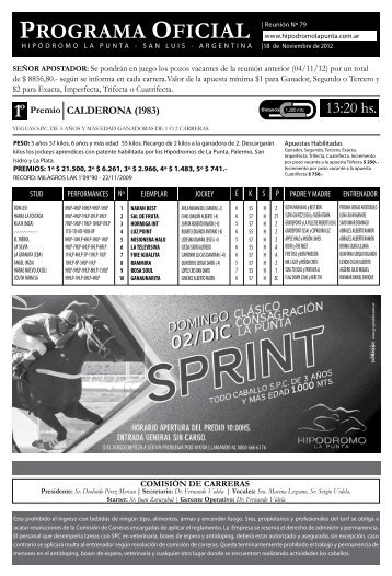 PROGRAMA OFICIAL - Hipodromo La Punta