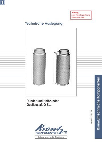 Runder Quellauslass Q-Z - Krantz Komponenten