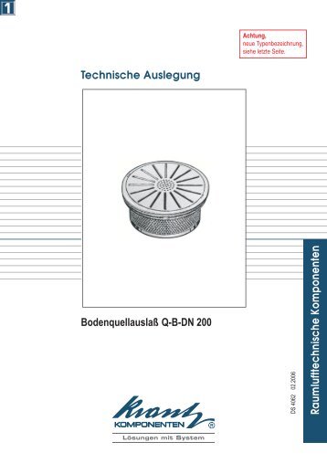 Bodenquellauslass Q-B-DN 200 - Krantz Komponenten