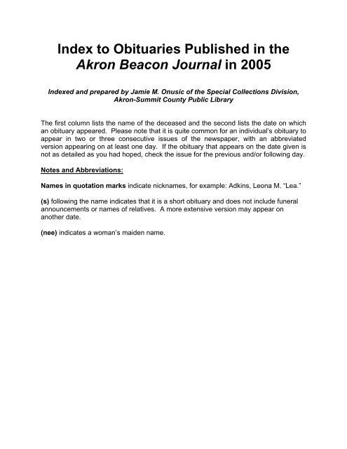 2005 - Akron-Summit County Public Library