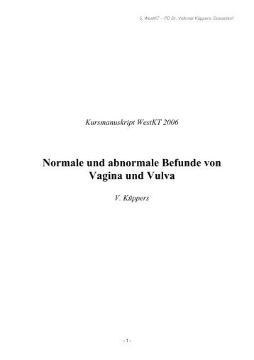 Normale und abnormale Befunde von Vagina und Vulva (258 kB)