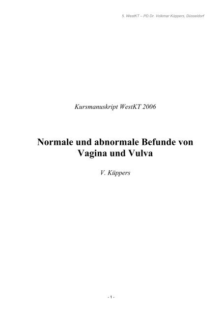 Normale und abnormale Befunde von Vagina und Vulva (258 kB)