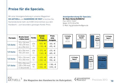 Mediadaten 2013 - Kreishandwerkerschaft Emscher-Lippe-West