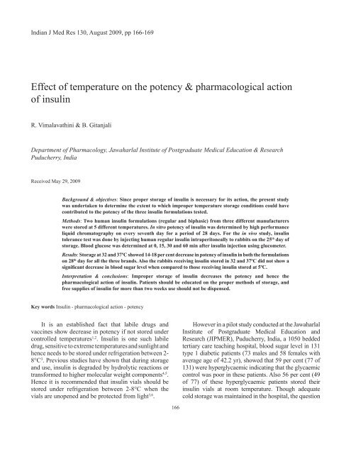 Effect of temperature on the potency & pharmacological action of ...