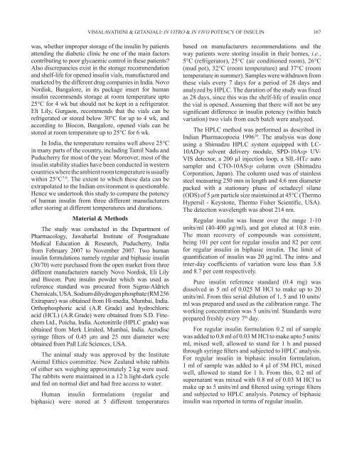 Effect of temperature on the potency & pharmacological action of ...