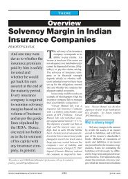 Overview Solvency Margin in Indian Insurance Companies