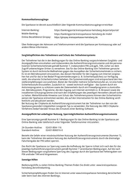 Kreissparkasse Heinsberg Online Banking Current Account 2020 02 13