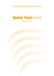 Senior Years Band - SACSA Framework