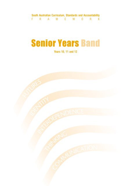 Senior Years Band - SACSA Framework