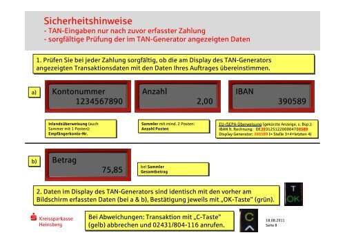 Online-Banking-Überweisung mit chipTAN - Kreissparkasse ...