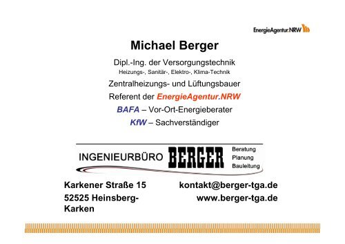 Handout Berger - Kreissparkasse Heinsberg