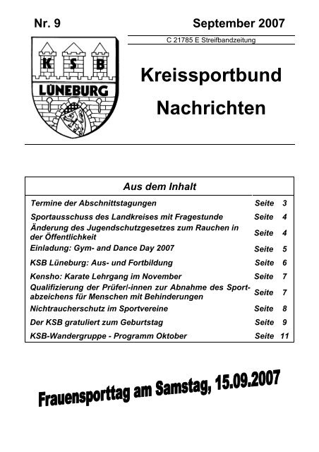 Heft September 2007 - Kreissportbund-Lüneburg