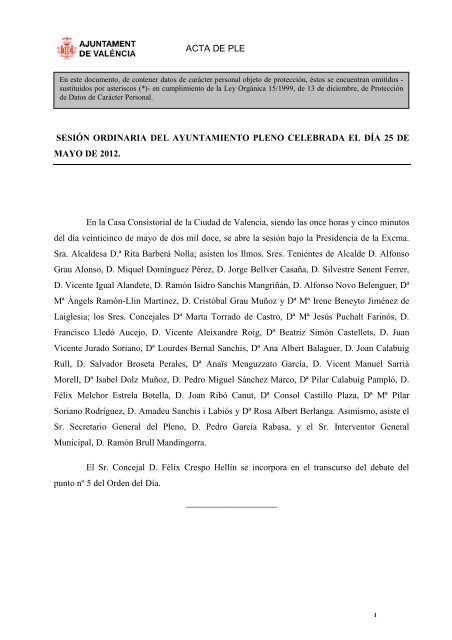 acta en formato pdf - Ajuntament de València