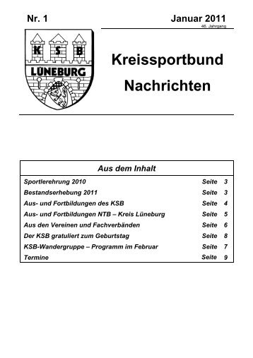 Heft Januar 2011 - Kreissportbund-Lüneburg