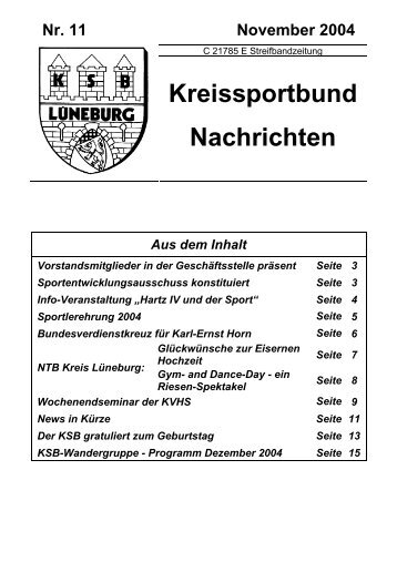 Heft November 2004 - Kreissportbund-Lüneburg