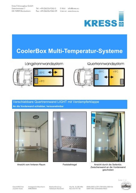 CoolerBox Multi-Temperatur-Systeme