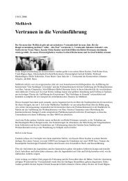 Vertrauen in die Vereinsführung - Kreutzerchor Meßkirch eV