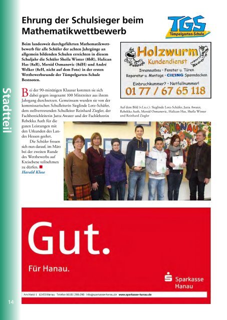 Frühling 2013 (pdf, 1650 KB) - Evangelische Kreuzkirche Hanau