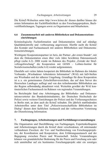 Tätigkeitsbericht 2010 - Kriminologische Zentralstelle eV