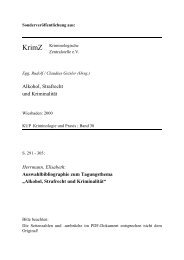 Alkohol, Strafrecht und Kriminalität - Kriminologische Zentralstelle eV