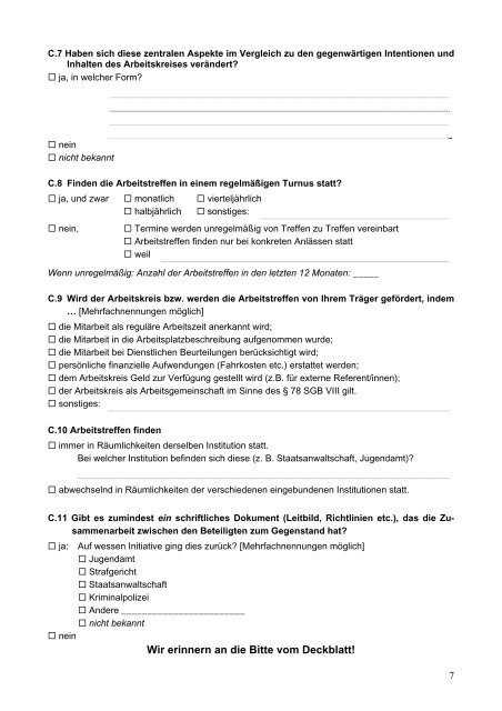 Fragebogen Zusammenarbeit Deutschland - Netzwerk-Kooperation