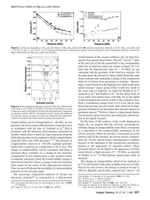 High-Pressure Studies of (Mg0.9Fe0.1)2SiO4 Olivine Using Raman ...