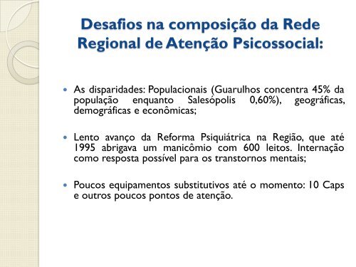 Processo de construção da RAPS: Alto do Tietê - cosems/sp