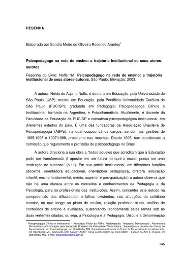 146 RESENHA Elaborada por Sandra Meire de Oliveira Resende ...