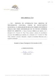 Proposta de Autorização para abertura de Procedimento Concursal ...