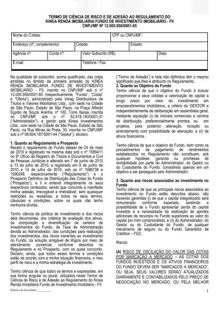 TCR e Boletim Subscrição Unificados_FII Kinea - Itaú Personnalité