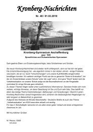 Kronberg Nachrichten Nr - am Kronberg-Gymnasium Aschaffenburg