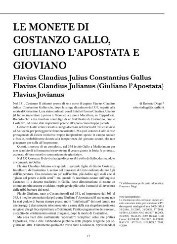 LE MONETE DI COSTANZO GALLO, GIULIANO L'APOSTATA E ...