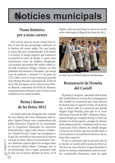 Època IX Nº4 Tardor 2012 - Ajuntament de Atzeneta del Maestrat