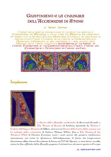 Giustiniano e la chiusura dell'accademia di Atene - Veritatis Splendor