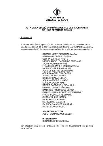 Acta - Ajuntament de Vilanova i la Geltrú