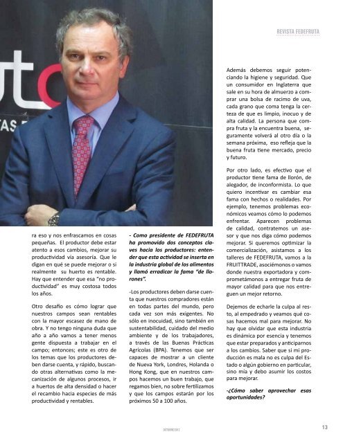 REVISTA “Los productores deben darse cuenta que ... - Fedefruta