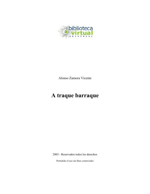 A traque barraque - Biblioteca Virtual Universal